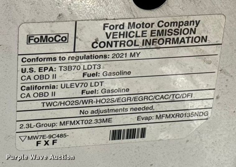 image for item EU2245 2021 Ford Ranger SuperCab utility bed pickup truck