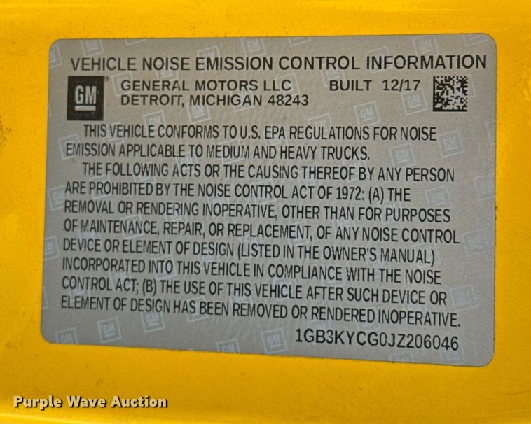 image for item EU2249 2018 Chevrolet Silverado 3500HD utility bed pickup truck