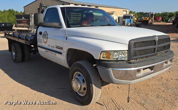 image for item EU3612 2002 Dodge Ram Chassis Cab flatbed pickup truck