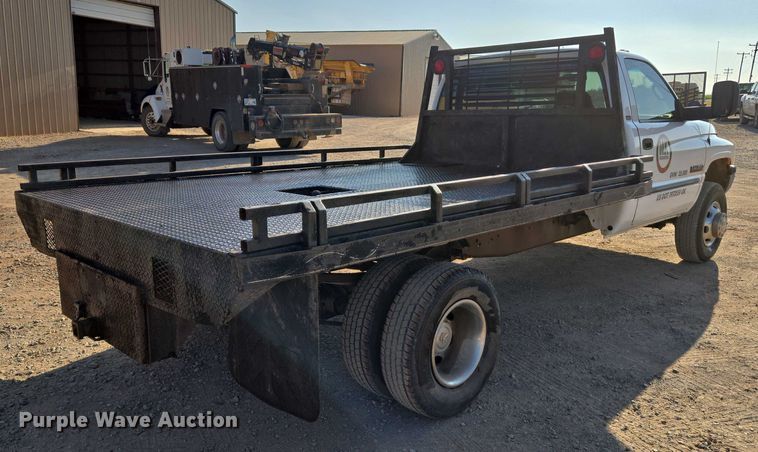 image for item EU3612 2002 Dodge Ram Chassis Cab flatbed pickup truck