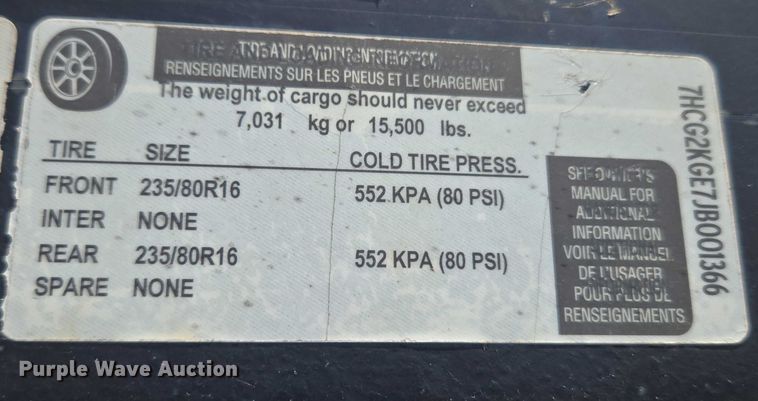 image for item EU3624 2018 Texas Pride EQ722214KGN equipment trailer