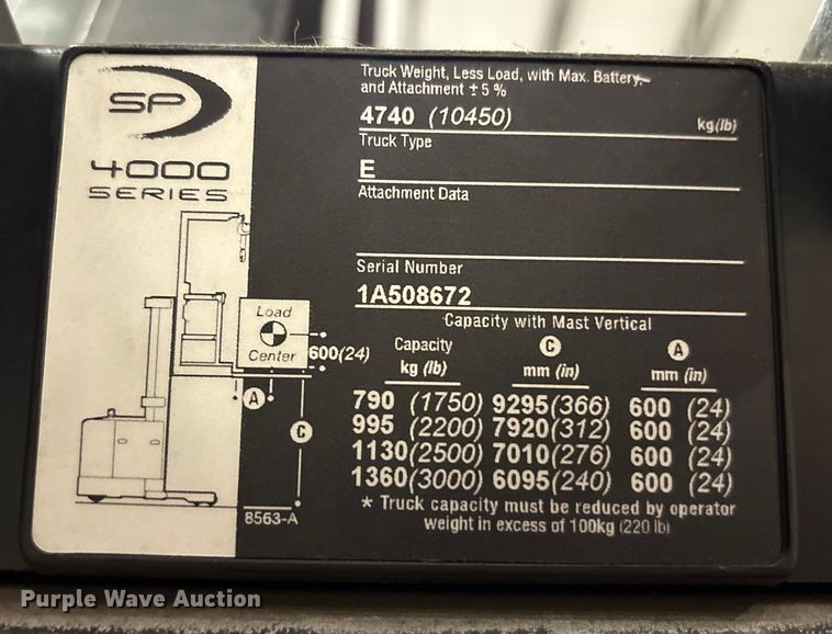 image for item EU4506 2017 Crown SP4050-30 order picker