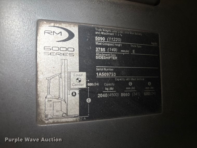 image for item EU4513 2017 Crown RM6095S-45 reach truck