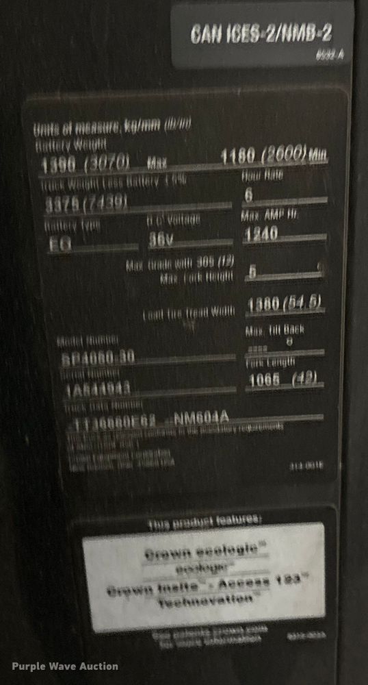 image for item EU4519 2018 Crown SP4050-30 order picker