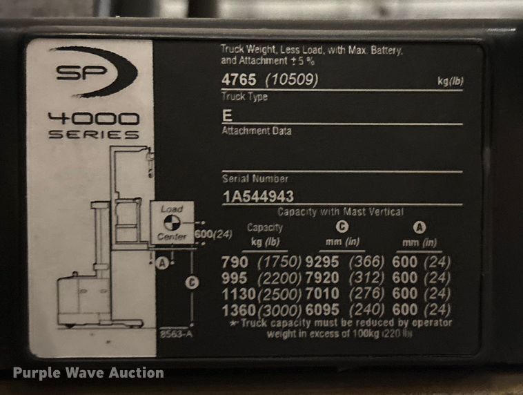 image for item EU4519 2018 Crown SP4050-30 order picker