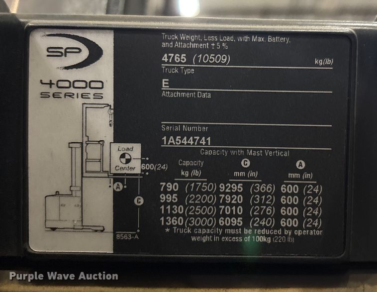 image for item EU4521 2018 Crown SP4050-30 order picker