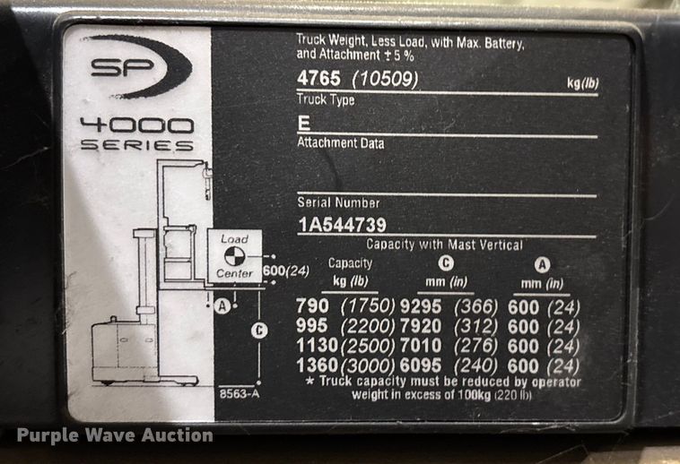 image for item EU4527 2018 Crown SP4050-30 order picker