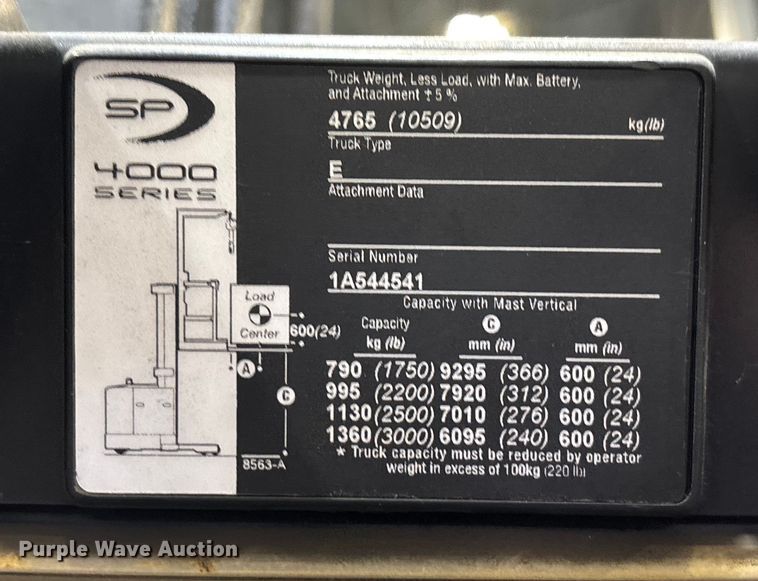 image for item EU4528 2018 Crown SP4050-30 order picker