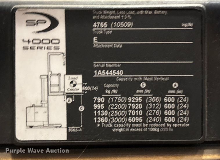 image for item EU4529 2018 Crown SP4050-30 order picker