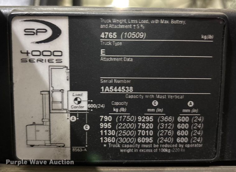 image for item EU4531 2018 Crown SP4050-30 order picker
