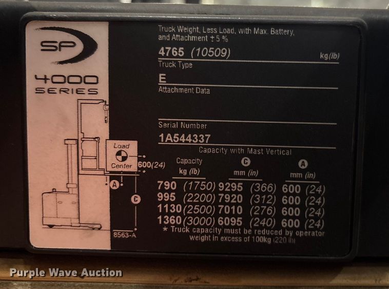 image for item EU4532 2018 Crown SP4050-30  order picker