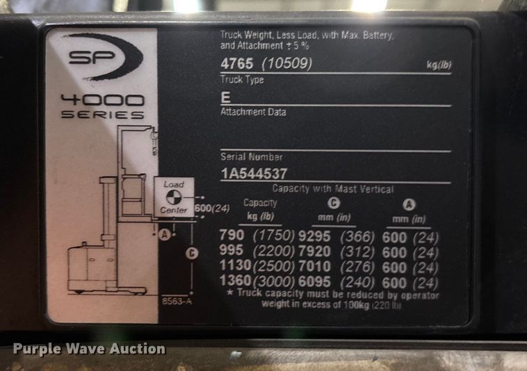 image for item EU4536 2018 Crown SP4050-30 order picker
