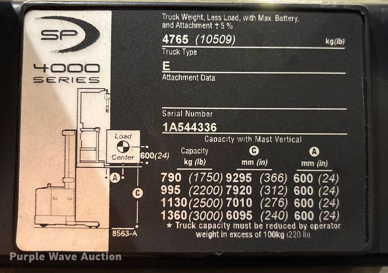 image for item EU4537 2018 Crown SP4050-30 order picker