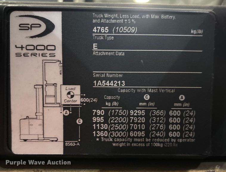 image for item EU4538 2018 Crown SP4050-30 order picker