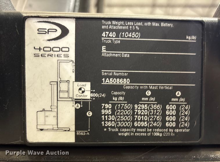 image for item EU4540 2017 Crown SP4050-30 order picker