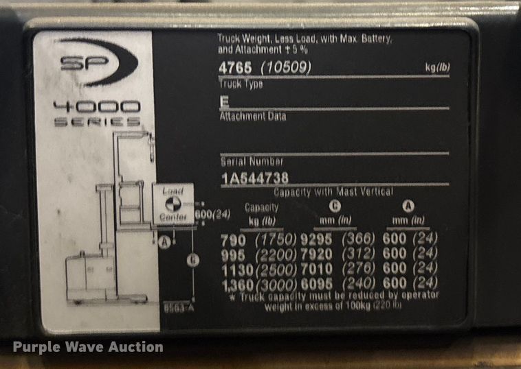 image for item EU4548 2018 Crown SP4050-30 order picker
