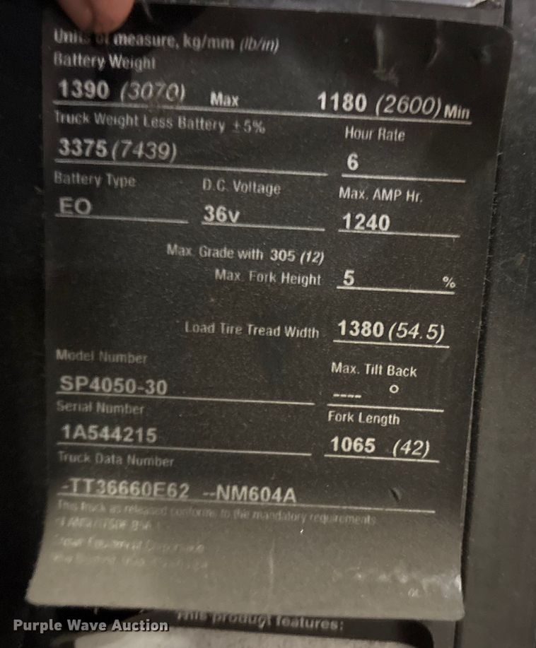 image for item EU4549 2018 Crown SP4050-30 order picker