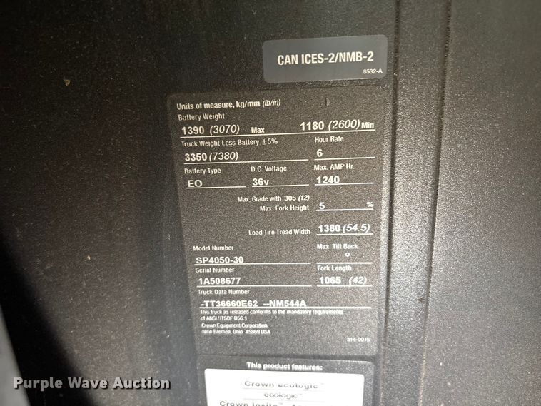 image for item EU7002 2017 Crown SP4050-30 order picker