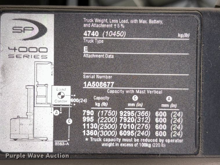 image for item EU7002 2017 Crown SP4050-30 order picker