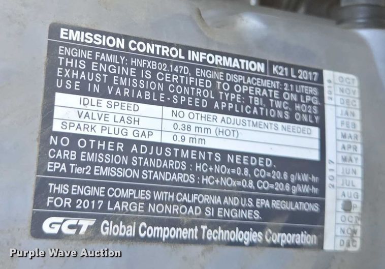 image for item FB9468 2017 UniCarriers PF50 forklift