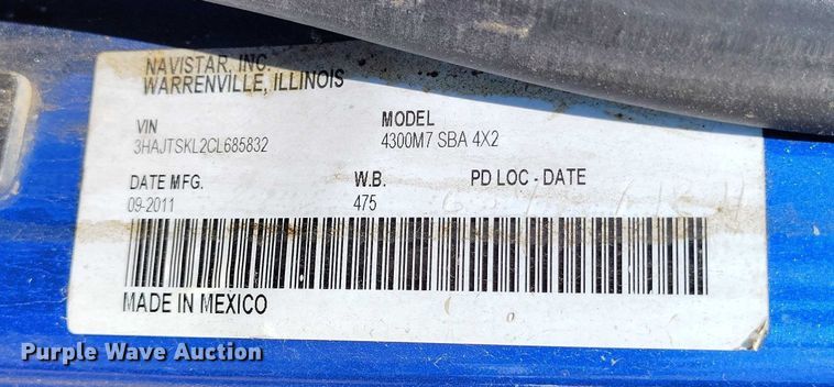 image for item IP9659 2012 International 4300 DuraStar flatbed truck