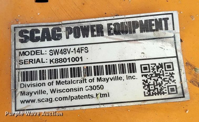 image for item IP9687 (2) Scag SW48V-14FS ZTR lawn mowers