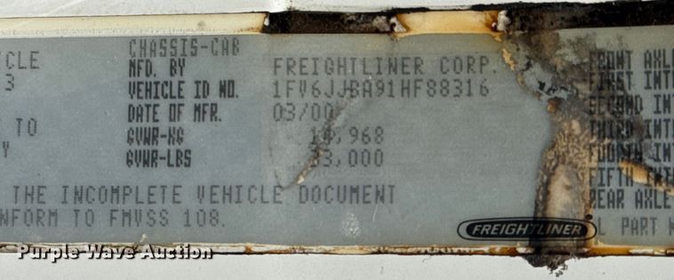 image for item NU9566 2001 Freightliner FL80 delivery truck