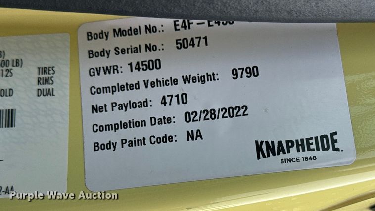 image for item NU9570 2022 Ford E450 Super Duty delivery truck