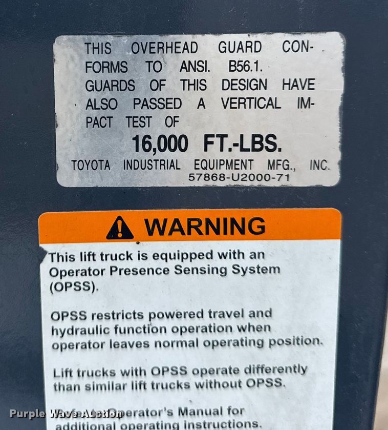 image for item NU9571 Toyota 8FGU25 forklift