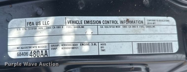 image for item NU9579 2019 Dodge Ram Promaster 1500 van