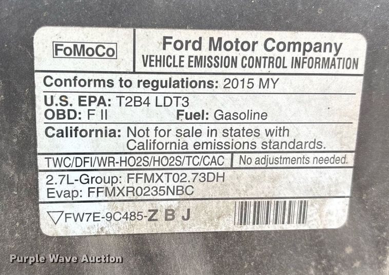 image for item OB9454 2015 Ford F150 SuperCrew pickup truck