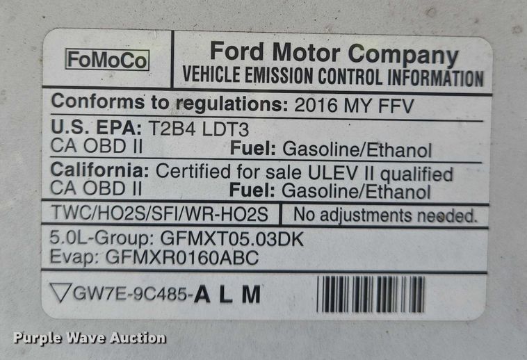 image for item YA0374 2016 Ford F150 XL SuperCab pickup truck