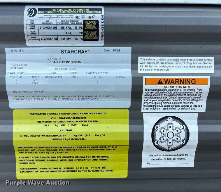 image for item YA0762 2025 Starcraft Autumn Ridge 188 BHS camper