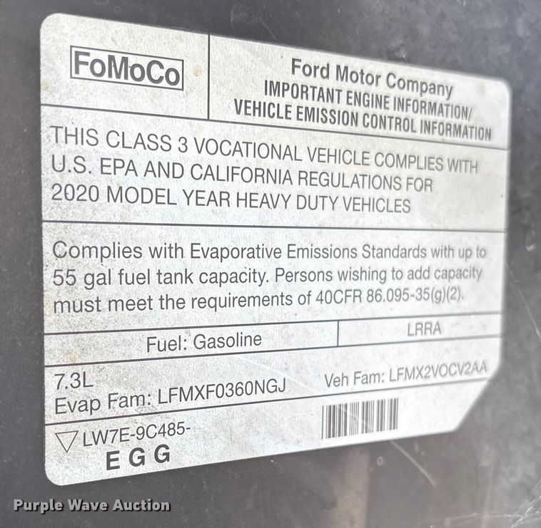 image for item YA0784 2021 Ford E450 delivery truck