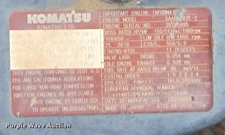 image for item DE2205 2001 Komatsu PC228USLC-3 excavator