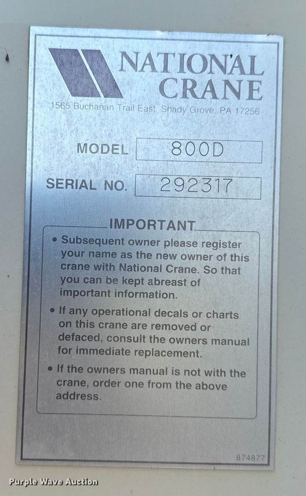 image for item DJ7754 2007 Sterling L-Line crane truck