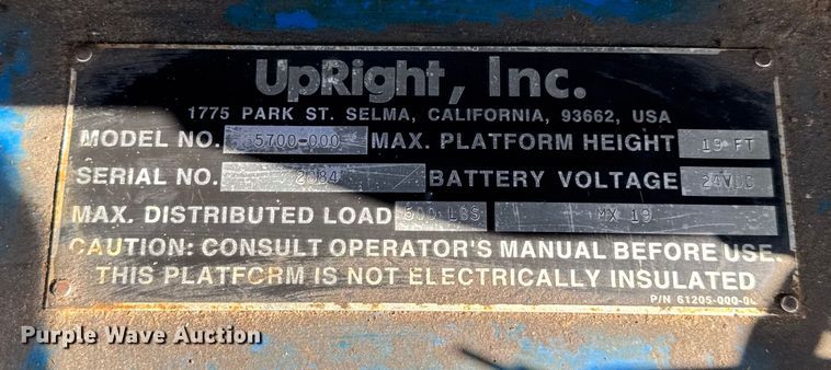 image for item DJ9711 Upright Inc MX19 scissor lift