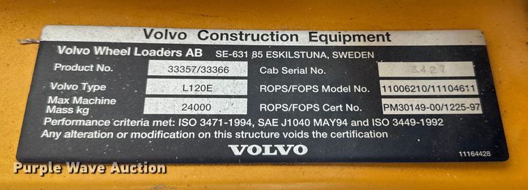 image for item DO2225 2004 Volvo L120E wheel loader