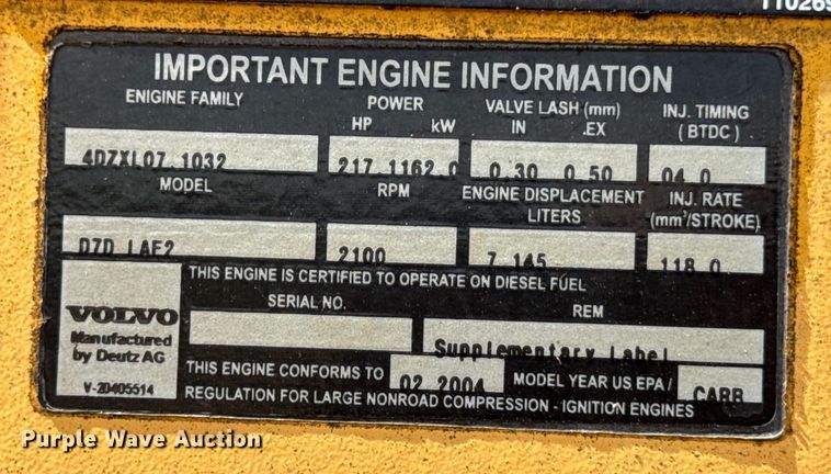 image for item DO2225 2004 Volvo L120E wheel loader