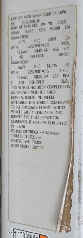 image for item DR3993 2020 Ford F550 Super Duty utility / service truck