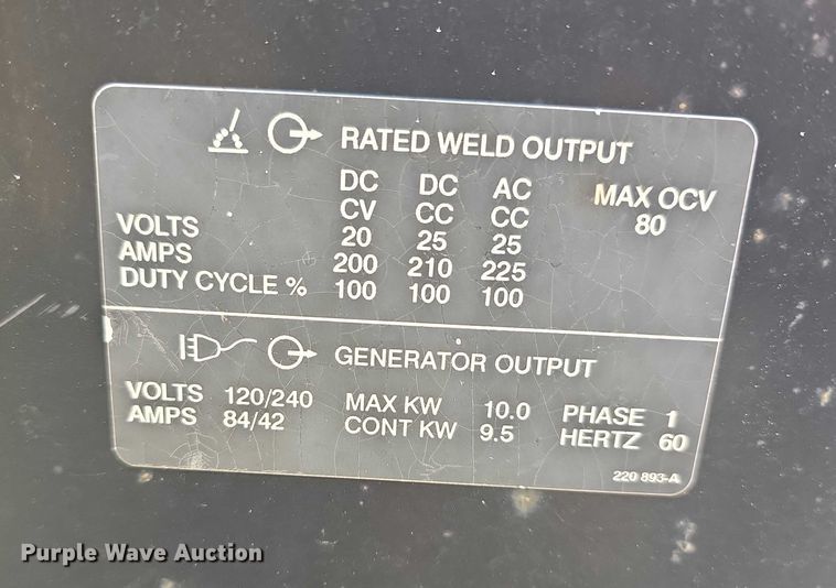 image for item DR3998 Miller Bobcat 225 welder/generator