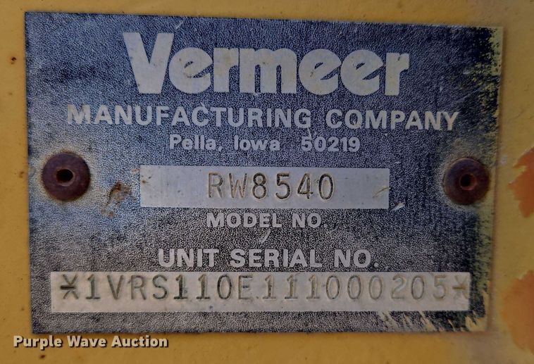 image for item DU6761 2001 Vermeer V120 rock saw