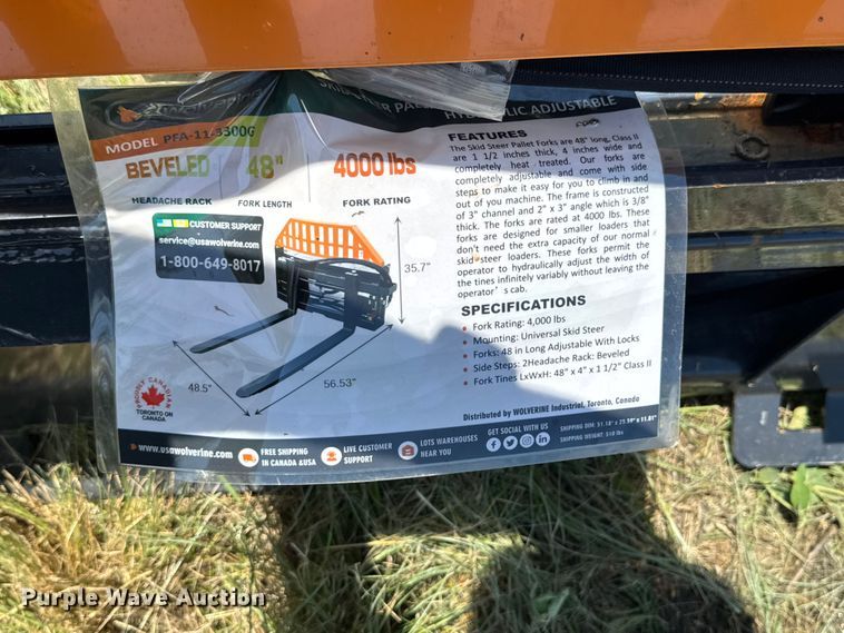 image for item DU9103 2025 Wolverine skid steer forks