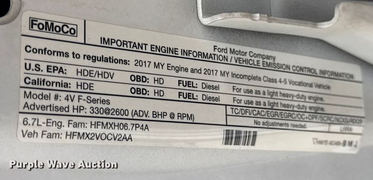 image for item DW6515 2017 Ford F550 Super Duty XL utility / service truck