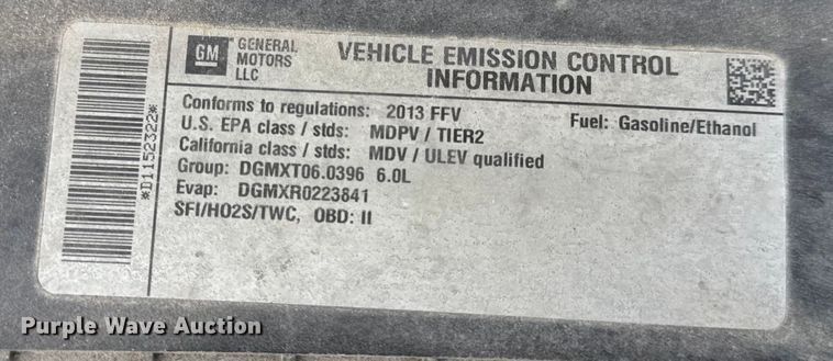 image for item DW6547 2013 Chevrolet  Express 2500 van