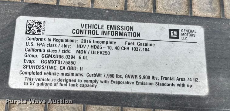 image for item DW6549 2016 Chevrolet  Express G3500 utility van