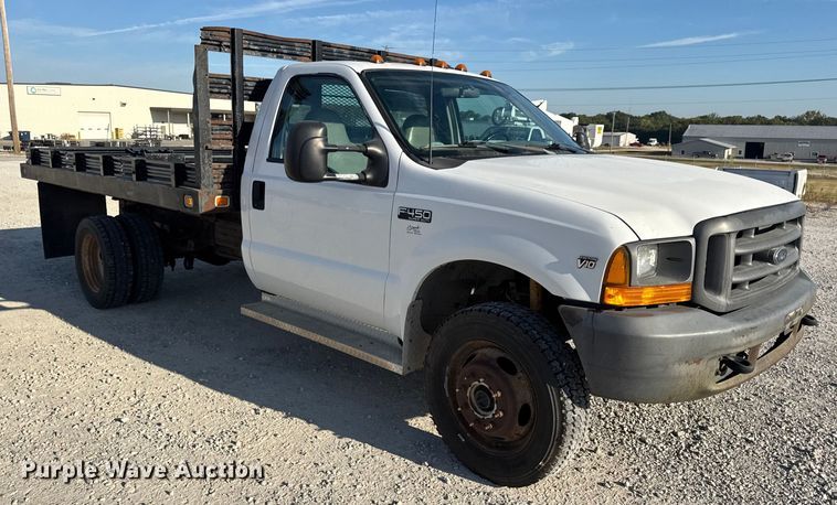 image for item DW6567 1999 Ford F450 Super Duty XL dump flatbed truck