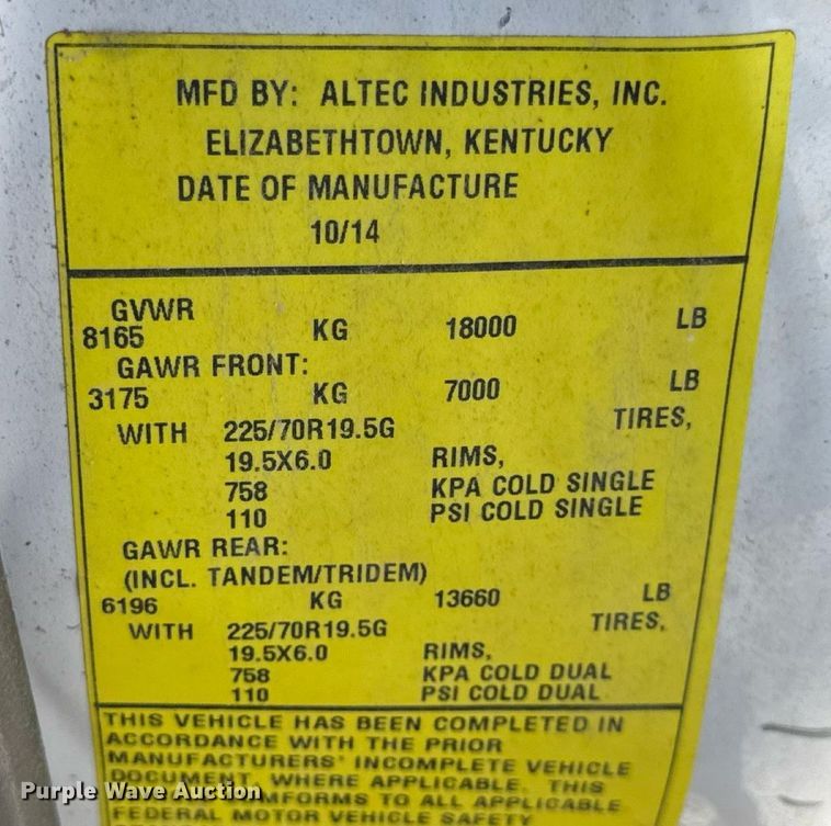 image for item DW6568 2015 Ford F550 Super Duty XL bucket truck