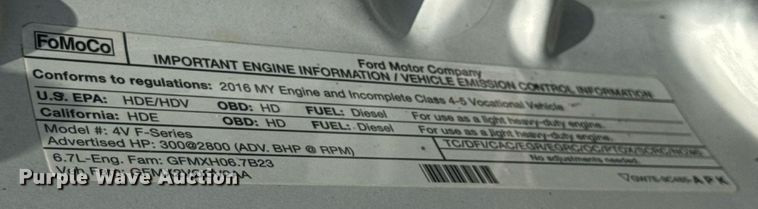 image for item DW6570 2016 Ford F550 Super Duty XL bucket truck