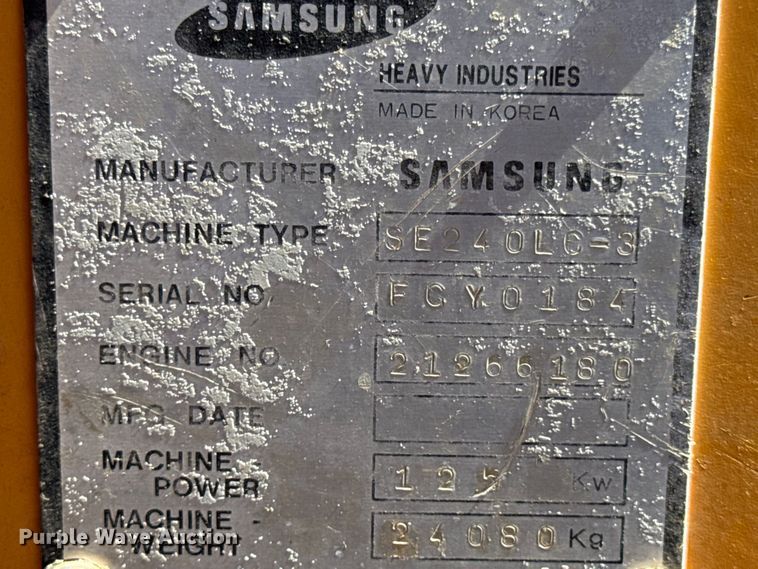 image for item DW6575 1997 Samsung SE240LC-3 excavator